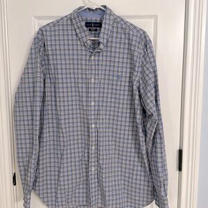 Ralph Lauren classic plaid button down 100% cotton stretch XL EUC